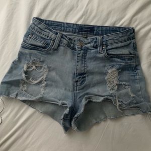 Mid rise jean shorts